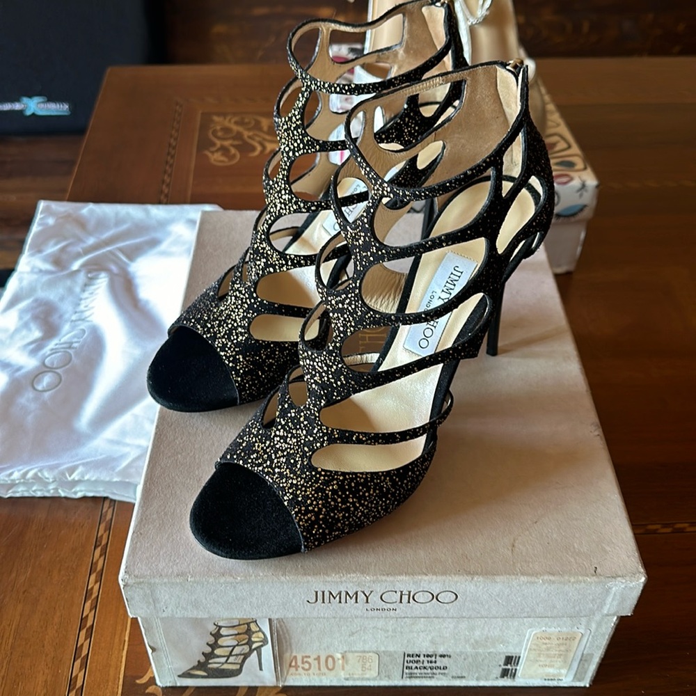 Jimmy Choo suede with metal pop and real leather  size 40.5 (9.5US)